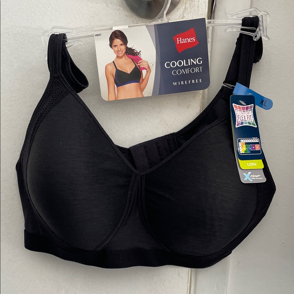 Hanes Black Wirefree Cooling Comfort Bra